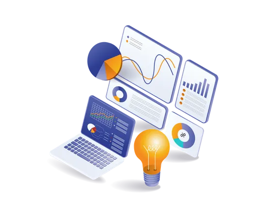 Analyse de données d'entreprise réussie  Illustration