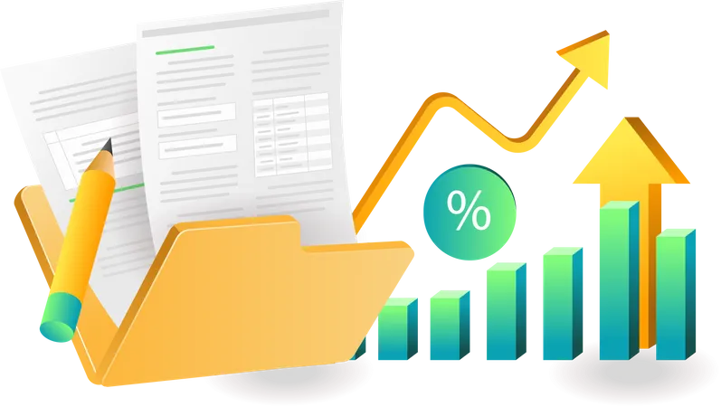 Analyse des données dans le dossier commercial d'investissement  Illustration