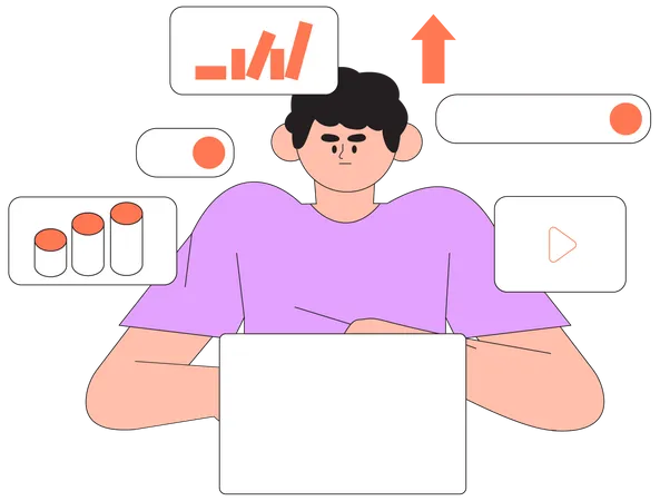 Analyse des données de marché et d'audience client pour la croissance des ventes et de l'entreprise  Illustration