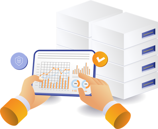 Analyse des données du serveur avec iPad  Illustration