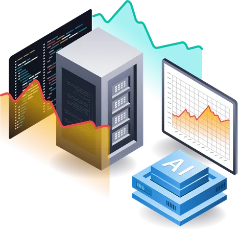 Analyse des données du serveur d'intelligence artificielle  Illustration