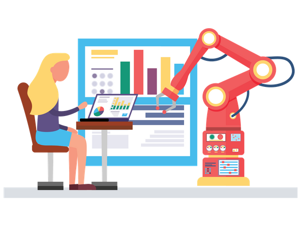 Analyse des données par bras robotique  Illustration