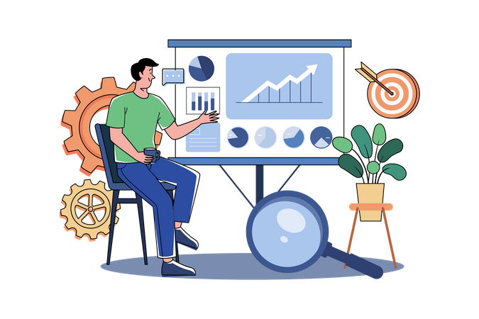 Analyse de la gestion de la croissance de l'entreprise  Illustration