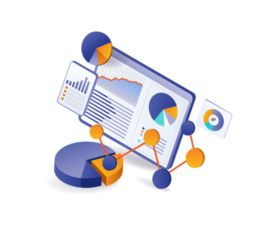 Infographie commerciale d'analyse de gestion  Illustration