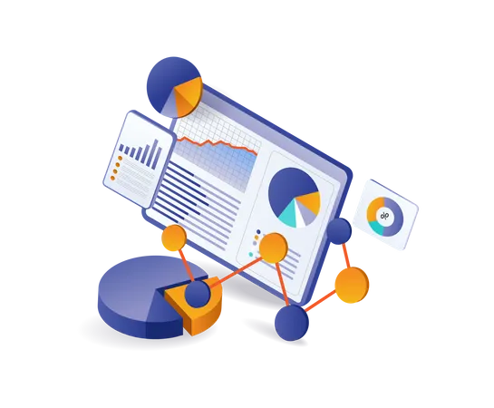 Infographie commerciale d'analyse de gestion  Illustration