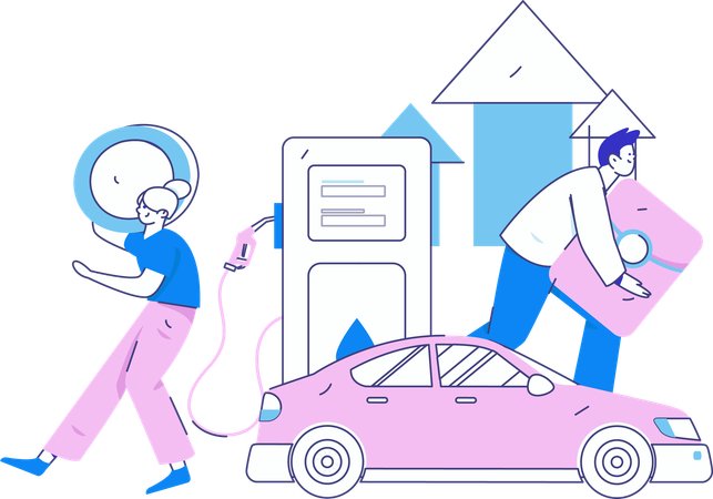 Analyse de la croissance des investissements en carburant  Illustration