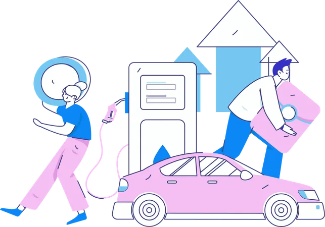 Analyse de la croissance des investissements en carburant  Illustration