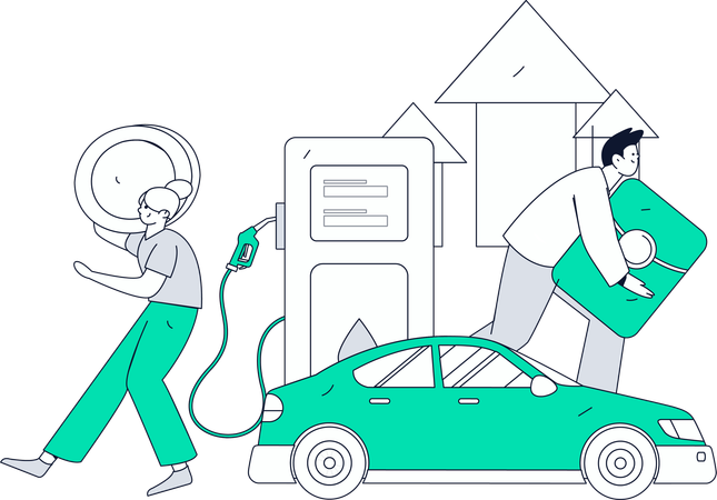 Analyse de la croissance des investissements en carburant  Illustration