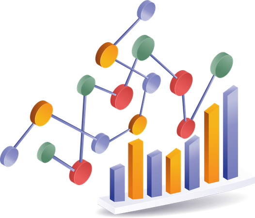 Graphique d'analyse de la croissance du réseau d'affaires  Illustration