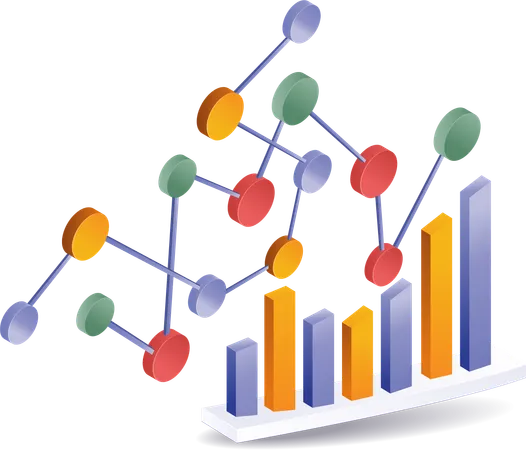 Graphique d'analyse de la croissance du réseau d'affaires  Illustration