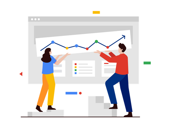 Analyse du marché par l'équipe marketing  Illustration