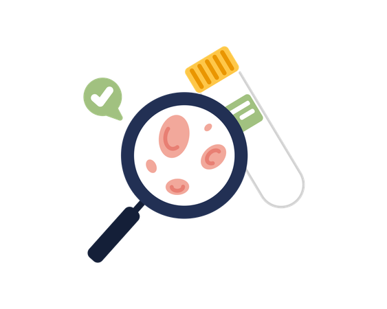 Analyse de sang avec un bon rapport  Illustration