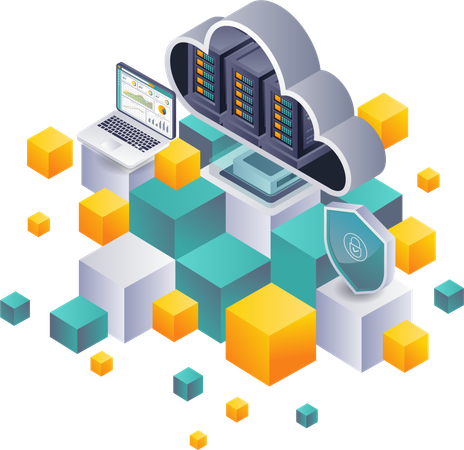 Analyse der Blockchain-Sicherheit in Cloud-Server-Infrastrukturen  Illustration