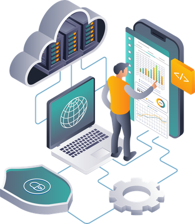 Analyse der Datensicherheit in Cloud-Server-Umgebungen  Illustration