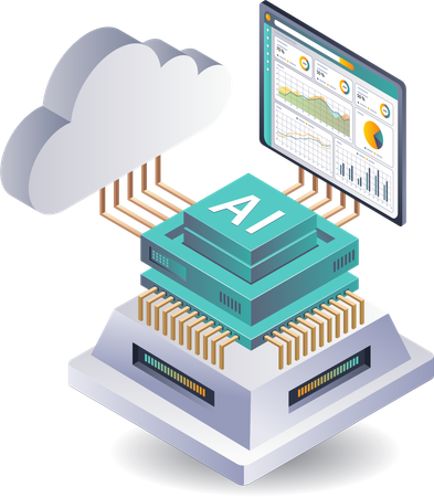 Analyse der Entwicklung der Servertechnologie für künstliche Intelligenz  Illustration