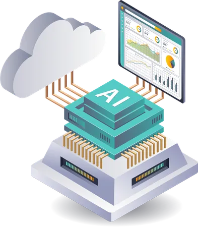 Analyse der Entwicklung der Servertechnologie für künstliche Intelligenz  Illustration