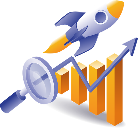 Analyse der Geschäftsentwicklung von Technologie-Startups  Illustration