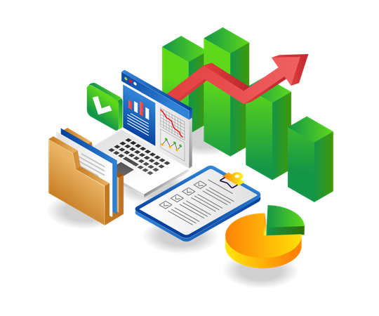 Analyse des données d'entreprises d'investissement réussies  Illustration