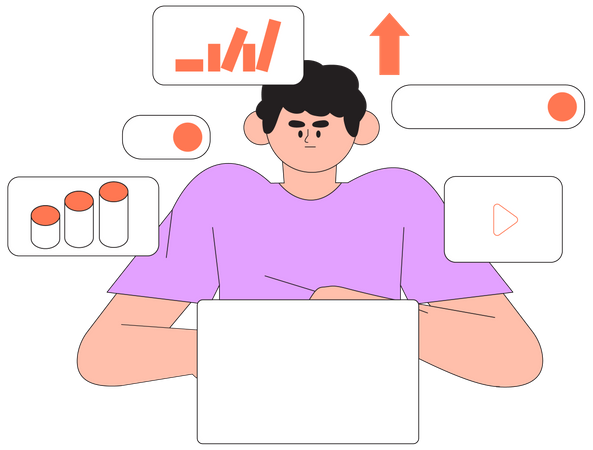 Analyse des données de marché et d'audience client pour la croissance des ventes et de l'entreprise  Illustration