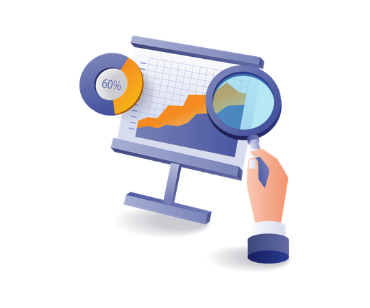 Analyser les données commerciales d'investissement en ligne  Illustration