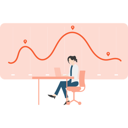 Employé analysant l'amélioration de la recherche  Illustration