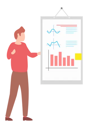 Employé effectuant une analyse commerciale  Illustration