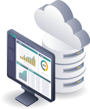 Analyse des Leistungsprozesses von Cloud-Server-Computern  Illustration