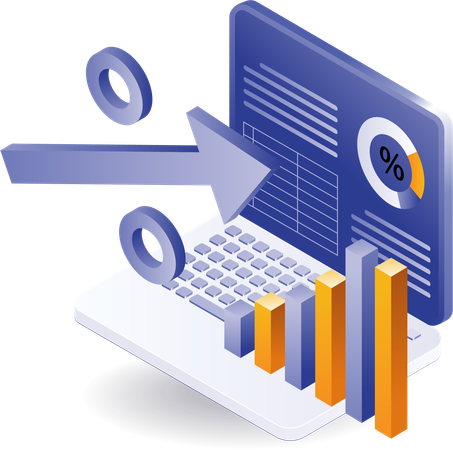 Analyse des performances du pourcentage de croissance de l'entreprise  Illustration