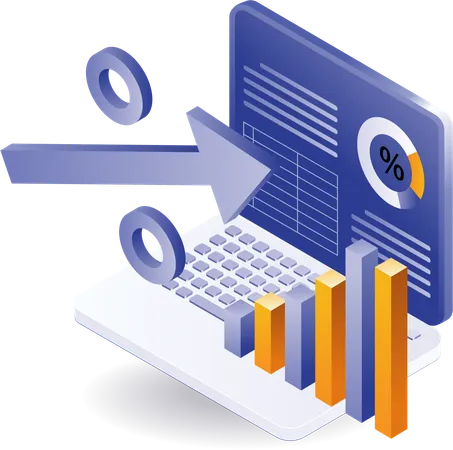 Analyse des performances du pourcentage de croissance de l'entreprise  Illustration