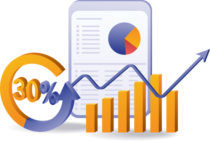 Analyse des performances en pourcentage de croissance de l'entreprise  Illustration