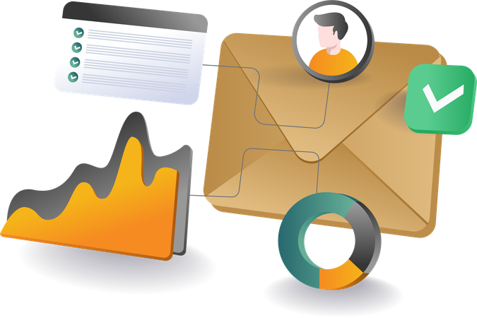 Analyse des réseaux de marketing par e-mail  Illustration