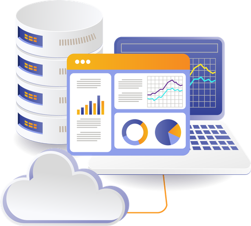 Analyse des serveurs cloud hébergeant des données informatiques  Illustration