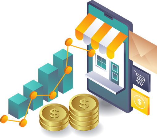 Analyse des transactions commerciales en ligne à l'aide de la technologie  Illustration