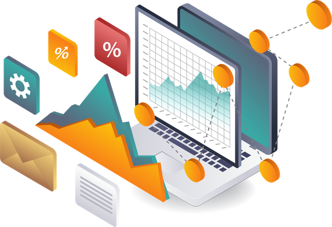 Analyse des Wachstums im Technologie-Business-Management  Illustration