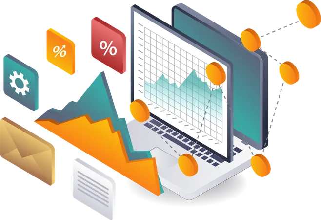 Analyse des Wachstums im Technologie-Business-Management  Illustration