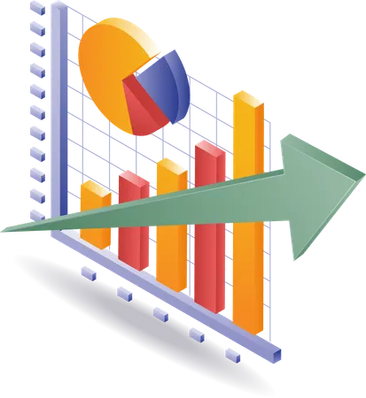 Graphique de données d'analyse du développement commercial  Illustration