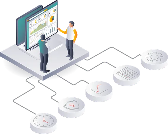 Analyser les informations et les tendances du développement commercial  Illustration