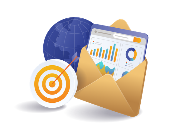 Monde cible de l’analyse du marketing par e-mail  Illustration