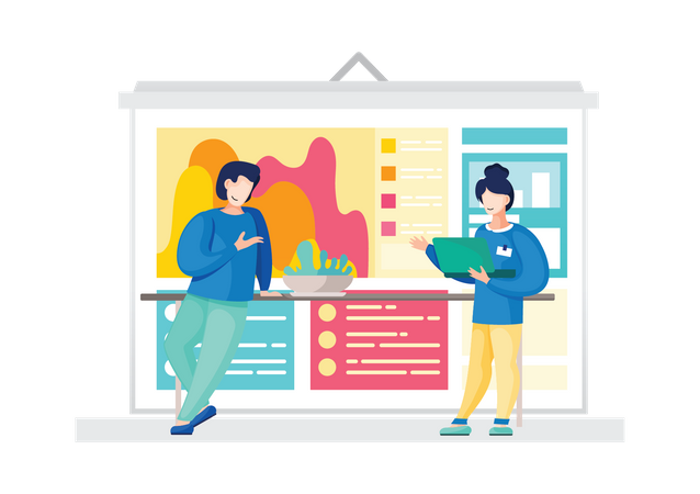 Équipe effectuant une analyse  Illustration