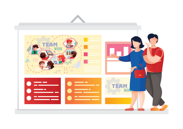 Équipe effectuant une analyse  Illustration