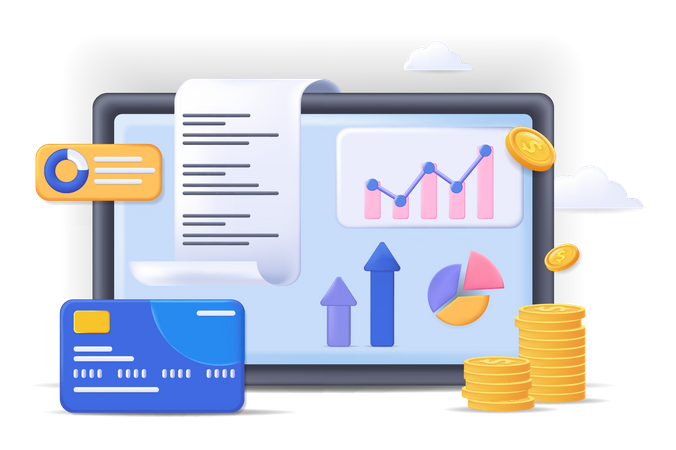 Analyse financière en ligne  Illustration