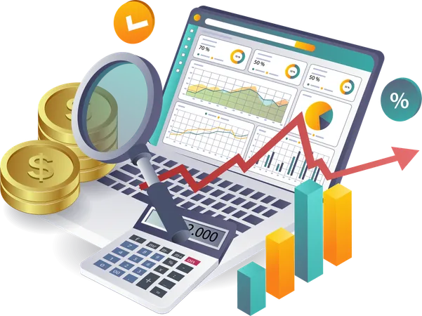 Analyse financière et budgétisation des revenus pour les entreprises  Illustration