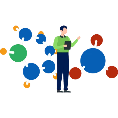 Analyse de la structure atomique du garçon  Illustration