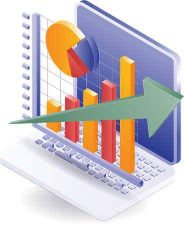 Analyse du graphique à barres du développement commercial  Illustration