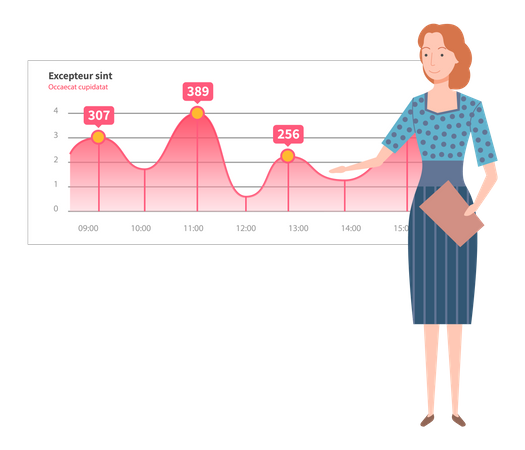 Analyse statistique par femme d'affaires  Illustration