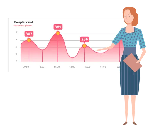 Analyse statistique par femme d'affaires  Illustration