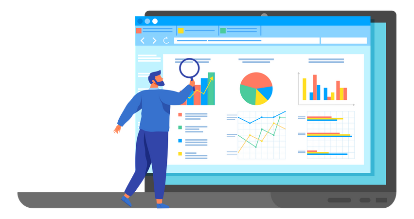 Analyse statistique Web par l'homme  Illustration