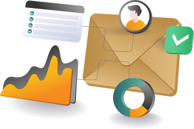 Analyse von E-Mail-Marketing-Netzwerken  Illustration