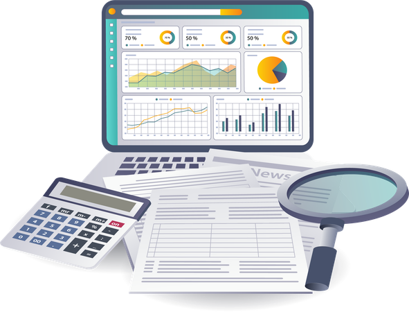 Analyse der Wachstumsziele für Unternehmensinvestitionen  Illustration