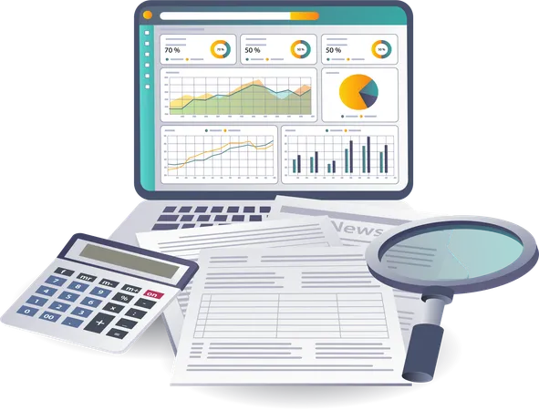 Analyse der Wachstumsziele für Unternehmensinvestitionen  Illustration